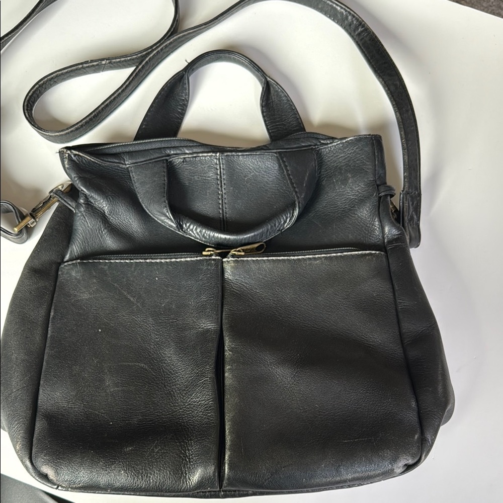 Hobo International Black Leather shoulderbag convertible backpack